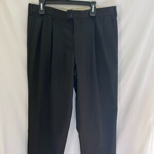 Dockers Black Pleated Cuff Trousers Sz 36x34